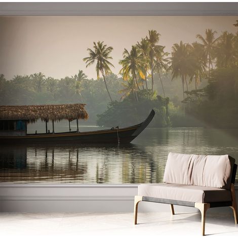 Papier peint adhésif décoratif pour chambre et salon Design moderne à poser facilement Havre tropical 312x219 cm (1/5)