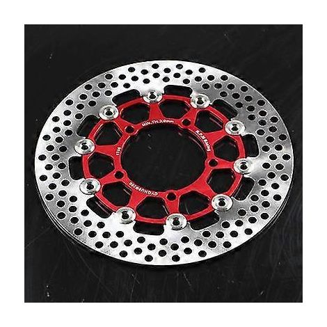 Disque de frein flottant universel 20057 mm / 22070 mm / 26060 mm pour moto, usiné CNC, compatible scooter, moto sportive, moto tout-terrain, quad et quad - Style A 260, rouge