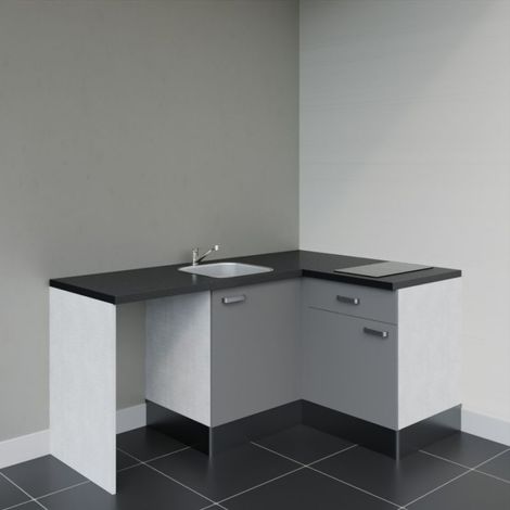 Kitchenette d'angle KA01L-PT avec plan de travail et évier