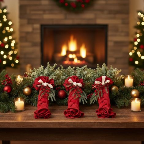 Ghirlanda natalizia "Abbracci delle feste" per decorazioni natalizie set da 3 (1/3)
