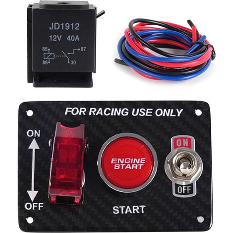 Kit d'interrupteurs à bascule, bouton poussoir de démarrage pour voiture, camion, bateau, camping-car (1/5)