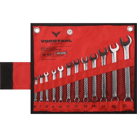 Jeu de clés plates en acier CrV, 12 pièces, 6-22 mm, Vorstahl (1/5)