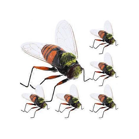 6-teiliges Bienenfiguren-Set, Bienenornament, Blumentopfdekoration, Bienen-Gartenstatue, Ornament