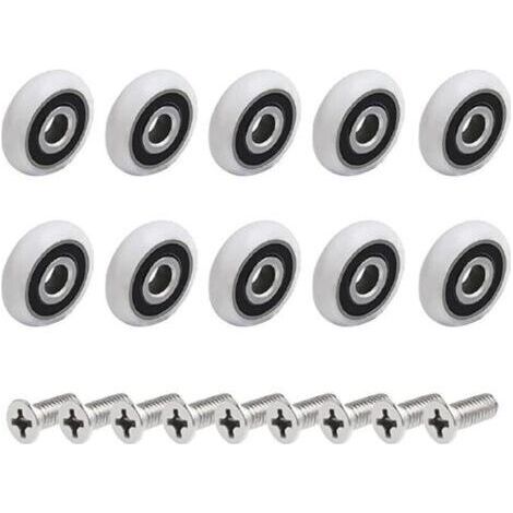 Lot de 10 roulettes de rechange pour porte de douche (19 mm) (1/4)