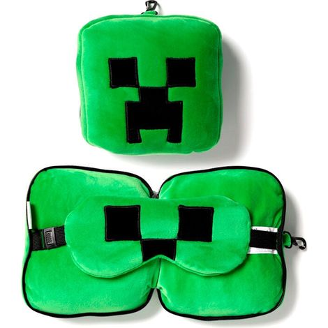 Resteazzz Minecraft Creeper cuscino da viaggio maschera per gli occhi