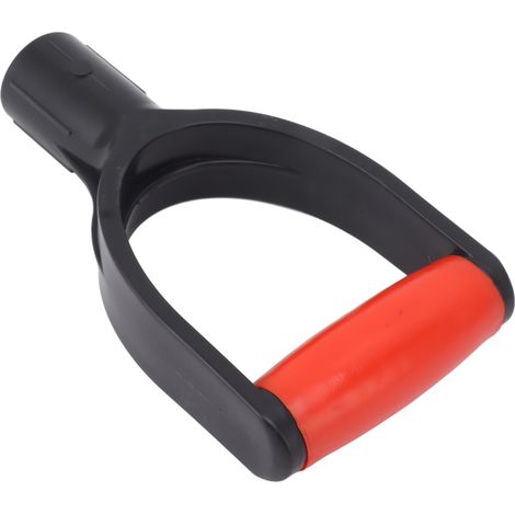 Manche de pelle poignée D 32mm diamètre intérieur renfort silicone antidérapant pièce de rechange pour pelle à neige outil de creusage râteau rouge noir (1/5)