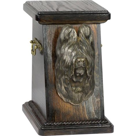 Berger de Briard (French Shepherd, Berger de Brie) - urne funéraire élégante avec statuette, urne commémorative avec buste de chien par Art-Dog (1/5)