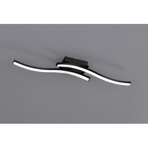 Plafoniera Soffitto Design Doppia Bacchetta Led 3000k Route Nero Trio Lighting