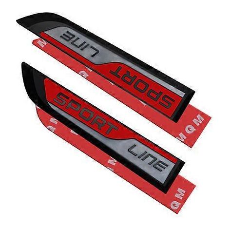 Lot de 2 emblèmes latéraux de voiture en métal, style SPORT LINE, pour carrosserie, compatibles avec Karoq, Kodiaq, Rapid, Yeti, Octavia, Superb, Fabia et Skoda. Couleur : 2 (1/4)