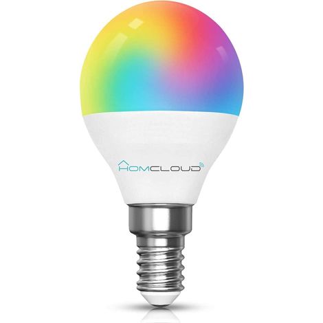 Homcloud Lampadina Smart Wi-Fi Intelligente LED Multicolore + Bianco Caldo E14 G45 dimmerabile, controllo remoto con APP, Smart Life, Alexa o Google (1/5)