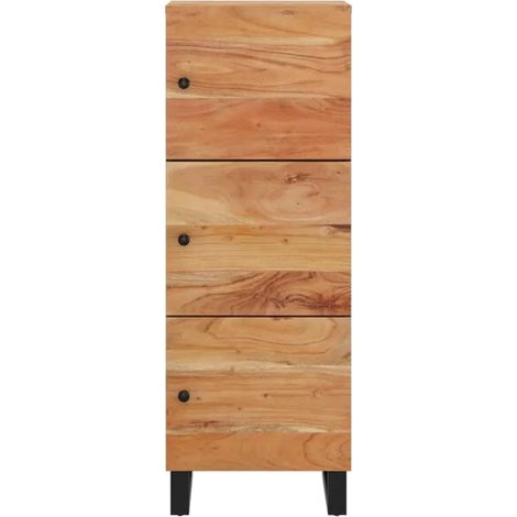Buffet de Cuisine 3 Portes, Meuble Rangement Bois d'Acacia et Métal, 40x33x110 cm (1/5)
