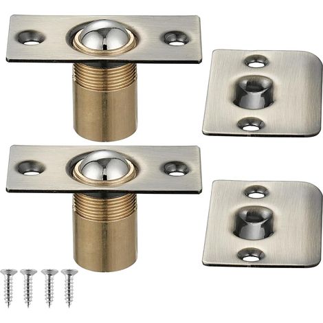 Loquet de porte à bille pour placard, en acier inoxydable réglable avec gâche, finition bronze antique, lot de 2, HBC100-QG-P2 (1/5)