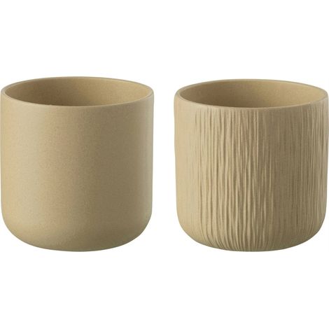 Lot de cache pots en céramique beige - beige (1/2)