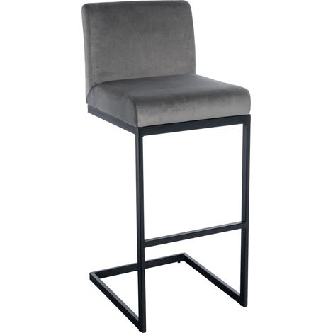 Barhocker Hopewell Samt grau (1/5)