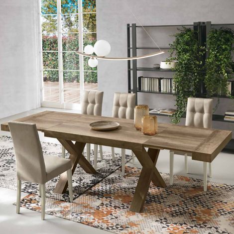 Tavolo allungabile a 260 cm con struttura in laminato PARIDE ROVERE RUSTICO (1/5)