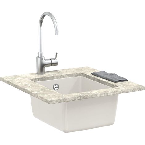 Évier Blanc 370 x 460 mm 80% Quartz et 20% Résine