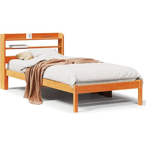 Maison Exclusive - Estructura cama con cabecero madera pino marró