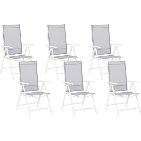 Set of 6 Garden Chairs CATANIA Metal Grey