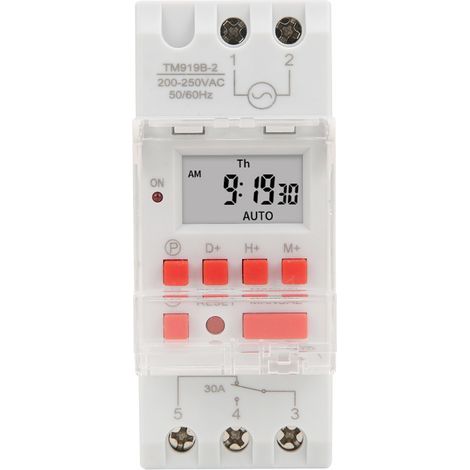 TM919B-2 200-250V AC 30A LCD 7-Tage programmierbare digitale Zeitschaltuhr (1/5)