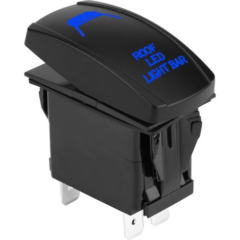 Bande lumineuse LED laser bleue 5 broches DC 12V/24V pour toit, adaptée aux voitures, bateaux et camions, avec interrupteur à bascule marche/arrêt. (1/5)