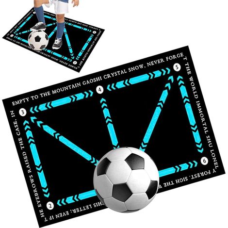 Tapis Football Entrainement, 60 X 90 cm Tapis d'entraînement Football Antidérapant, Tapis d'entraînement de Pas de Football, Cadeau Pour Les Amateurs Et Enfant De Football (1/5)