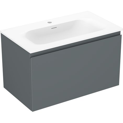 Mexen Orio Badezimmerschrank 80 cm mit Waschbecken Vela, 1 Schublade, Graphit matt/weiß matt - 91A10-08047-1-BF66-W23M01 (1/5)