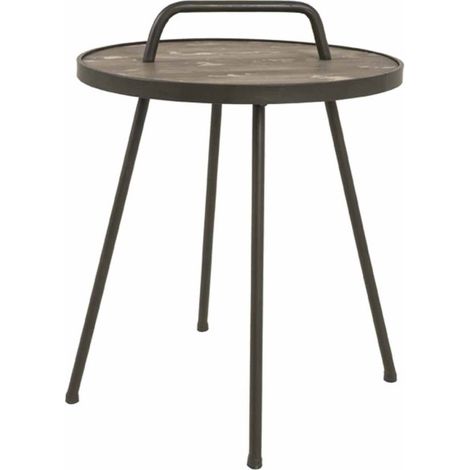 Table d'Appoint Vintage "Hodo" 65cm Noir