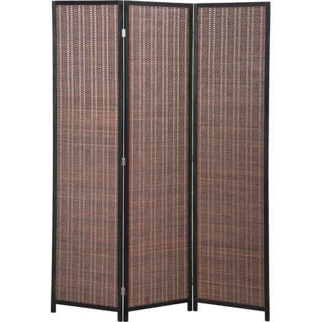 Paravent en bois séparateur de pièce closion de séparation pliable 3 panneaux 135 x 180 cm marron (1/5)