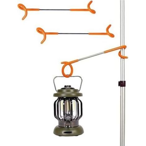 3Pcs Crochet de Lanterne pour Camping, Crochets de Lampe Suspension de Poteau de Tente, Crochets Support de Lanterne en Forme de S pour Jardin, Crochet en Métal à Deux Voies (1/4)