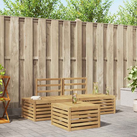 Teenpull – Outdoor-Sofagarnitur 4 Stück Weiß Massivholz Akazie (1/5)