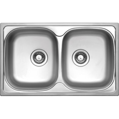 Évier Welland en acier inoxydable poli 780x480 double