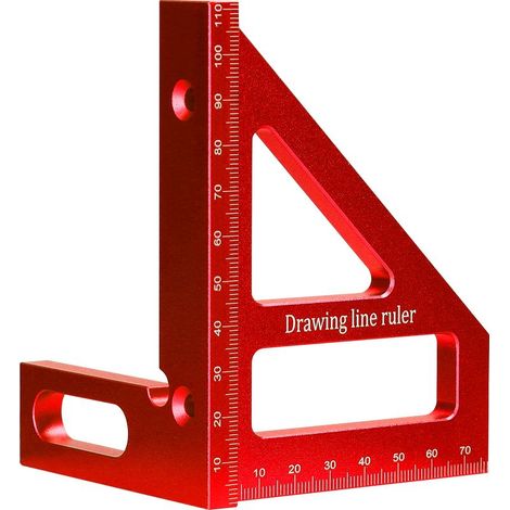 Règle de mesure multi-angles, rapporteur carré pour le travail du bois, règle triangulaire à onglet 45 ° 90 °, jauge de traçage utilitaire, mesure de disposition multifonctionnelle (1/5)