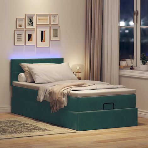 Struttura Letto Pouf con Materasso 100x200 cm Velluto vidaXL (1/5)