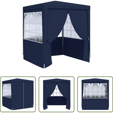 Chapiteau de jardin - Tente de réception avec parois latérales 2x2 m Bleu 90 g/m² (1/5)