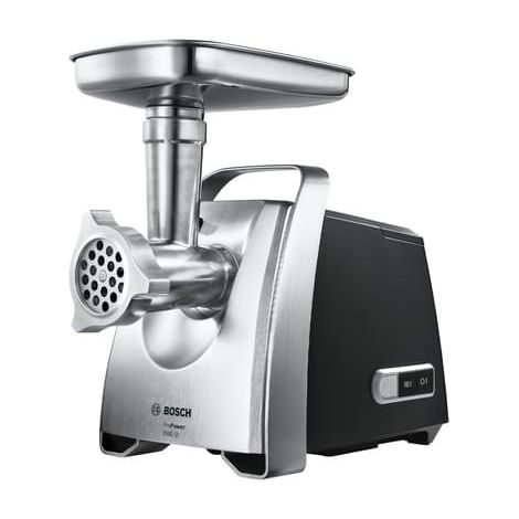 Bosch – Hachoir électrique 800 W – Plaque de broyage 8 mm – Couleur noir et chrome – Moteur puissant pour hachage rapide