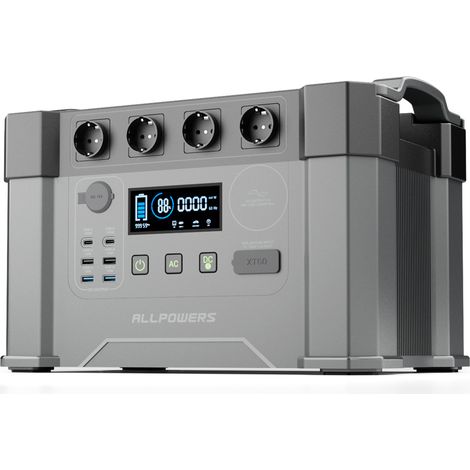 ALLPOWERS S2000 Pro Station de puissance portable 1500Wh, générateur solaire MPPT avec 4x 2400W prises AC, 0-100% à l'intérieur de 1,5 heures de charge rapide Réservoir d'énergie mobile pour camping-c (1/5)