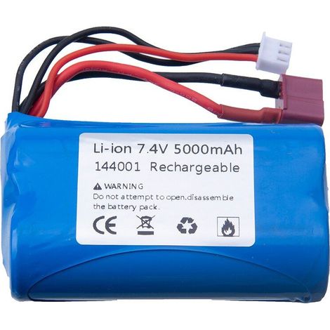 7.4V 5000mAh 18650 Lithium Battery for Remote Control Car Parts 2S 7.4V Battery Pack (1/2)