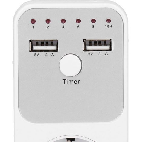 Prise Intelligente USB avec Minuteur Numérique 180260V pour Chargeur Ordinateur et Téléphone (1/5)