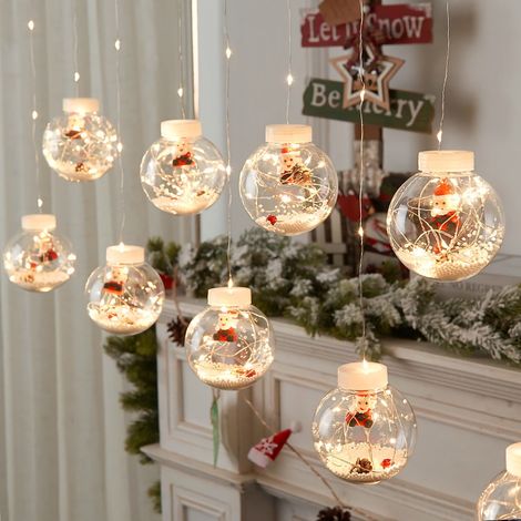 Guirlande Lumineuse Boules - 10 Boules En Verre - 300 Cm - Alimentation Sur Piles AA - Étanche - Pour Intérieur Et Extérieur (1/5)