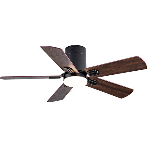 Ventilateur de plafond noir plat de 42 pouces avec télécommande, LED à intensité variable 3 couleurs, moteur DC réversible silencieux avec fonction mémoire, usage intérieur et extérieur pour chambre e (1/5)