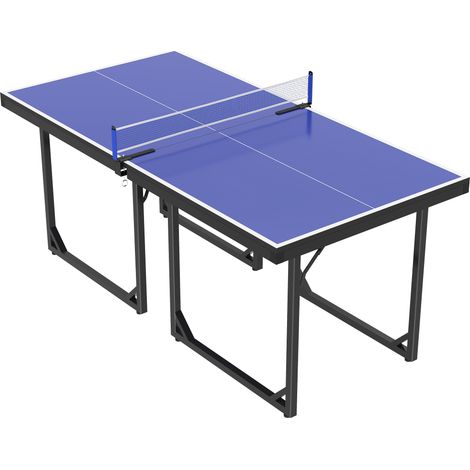 Klappbarer Indoor-Tischtennistisch mit Netz, kein Aufbau erforderlich, 182 x 91 cm, Blau und Lila