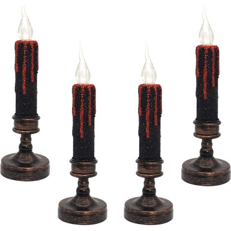 Lampe à bougie LED 5.5 20.5cm 2 paires de bougies sans flamme pour Halloween bougies alimentées par batterie (1/5)