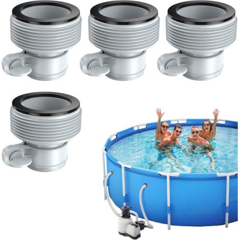 Juego de 4 piezas: Adaptador de manguera de piscina - Adaptador de manguera INTEX tipo B - Adaptador de manguera tipo B - Acoplamiento de conversión de manguera - Conector de repuesto de 1,25 pulgadas (1/5)