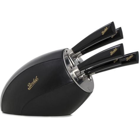 CEPPO PORTACOLTELLI  SENSE NERO + SET 5 COLTELLI ELEGANCE NERO - BERKEL (1/4)