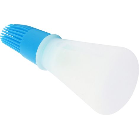 Pinceau à huile en silicone avec flacon d'huile, résistant aux hautes températures, pour contrôler l'huile dans la cuisine (bleu). (1/5)