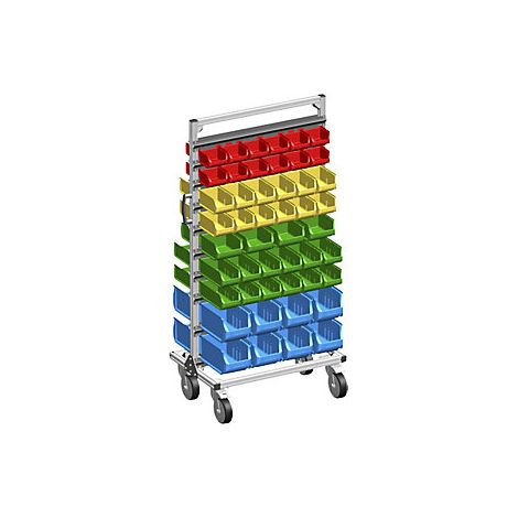 kaiserkraft  Carrello in alluminio con cassettine  due lati