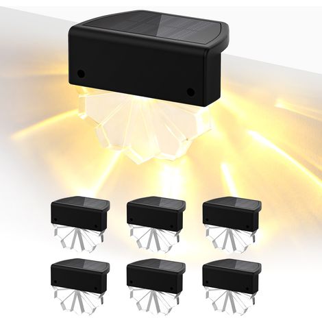 Set mit 6 Solar-Leiterleuchten, 120 mAh Akku/Stück, monokristallines Silizium-Solarpanel (1/4)