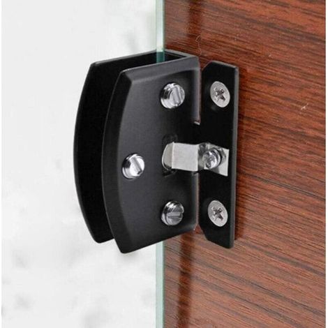 1 Pair Glass Door Hinges, Wine Cabinet Clip Door Hinge Replacement Parts, Suitable for 4-7mm Thick Glass (1/5)
