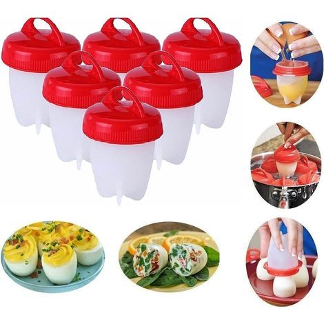 6 Pièces Cuiseur Oeuf Silicone, Oeufs Pocheuse Silicone,Silicone Oeuf Cooker,Antiadhésif Pocheuse Rapide,Cuiseur à œufs en Silicone sans Coquille,Sans BPA,Adapté à la Maison et au Restaurant