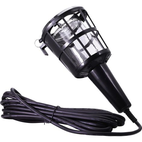 Baladeuse filaire E27 livrée sans ampoule, 60W max, câble long. 5m, crochet, verre de protection, - Tibelec (1/5)